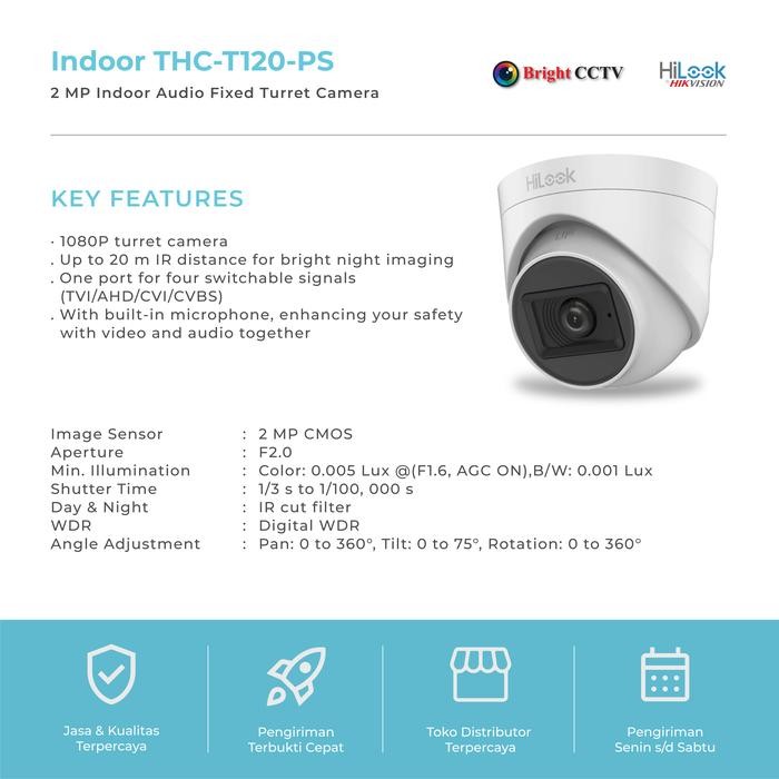 9rgt- Thc-T120-Ps Cctv Hilook Audio Kamera By Hikvision 1080P
