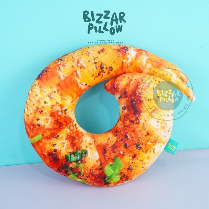 HARGA DISKON Bizzarpillow Bantal Leher Motif Udang Bantal Travel BZ460
