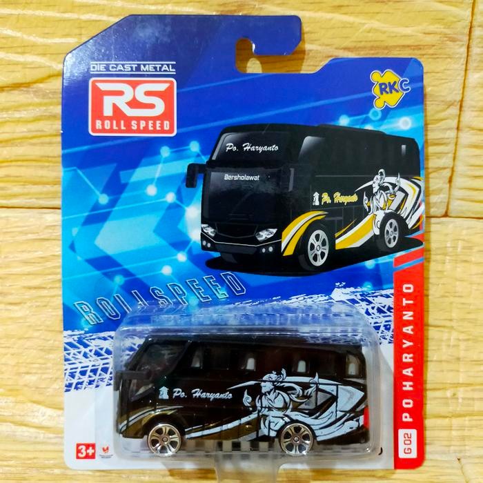 Hobi3s- Die Cast Metal Seri Bus Diecast Mobil Bis Roll Speed Rkc Po Haryanto Elf