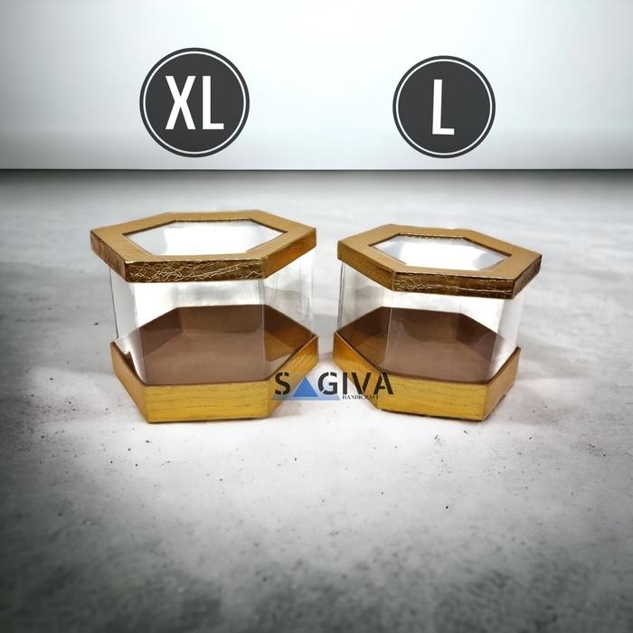 Kotak Hantaran Seserahan Mika Hexagonal Sintetis