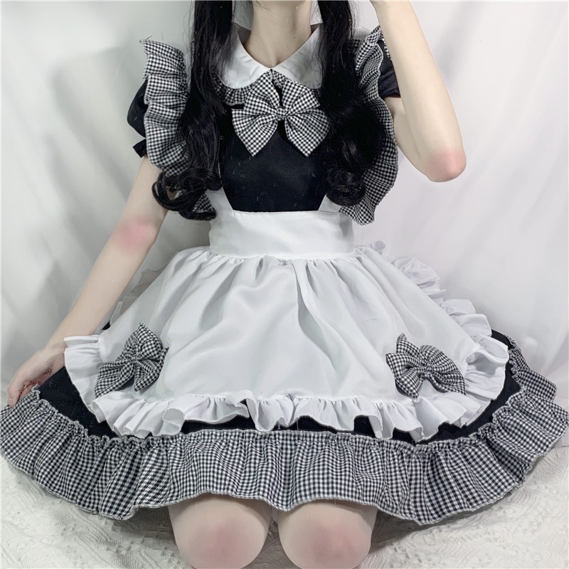 Anime Cartoon Cosplay Costumes Japanese Kwaii Maid Lingerie Dress Goth Clothes Women Punk Gothic