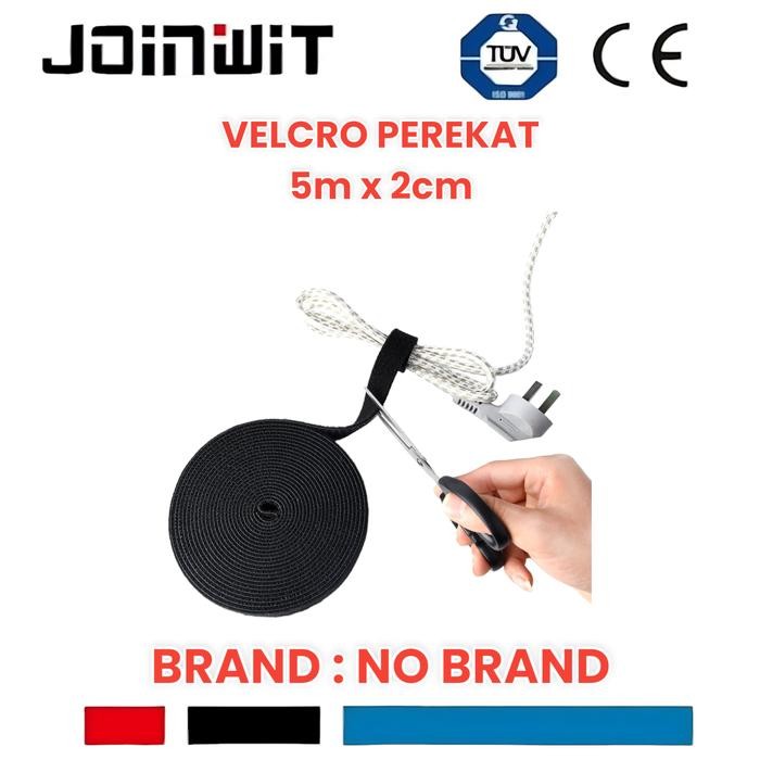 t3g7- Velcro Pengikat Kabel 5M Velcro Perekat 5M X 2Cm Fo/Fiber Optik
