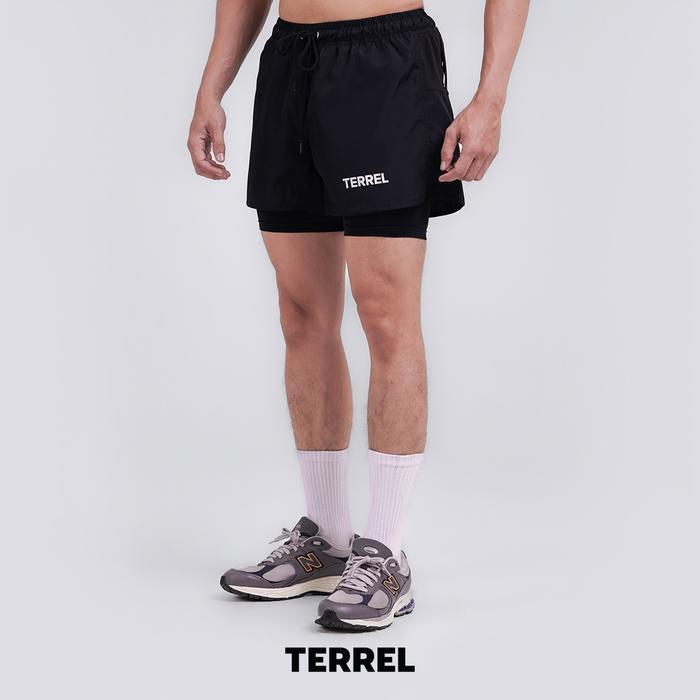 TERREL SPORTSWEAR COMPRESSION SHORT BLACK TERREL SPORTSWEAR CELANA TRAINING PENDEK PRIA COMPRESSION