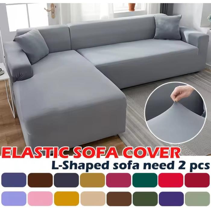 Cover sofa bentuk LETTER L /Sarung PENUTUP SOFA letter L elastis