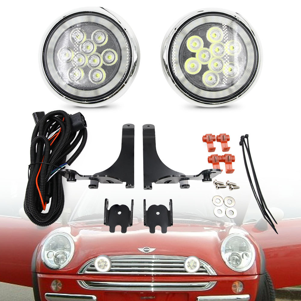 2XFor MINI Rally Lights LED Fog light Daytime Running Driving Lamp