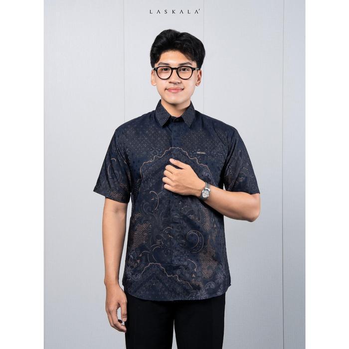 Laskala Batik Premium Agasta Kemeja Batik Pria Slimfit Lengan Pendek