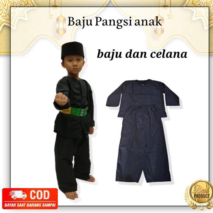 Pangsi Anak Hitam, Baju Pangsi Anak Tk Baju Pangsi Anak SD Baju Pangsi - Hitam, 1 Baju Pangsi Anak T