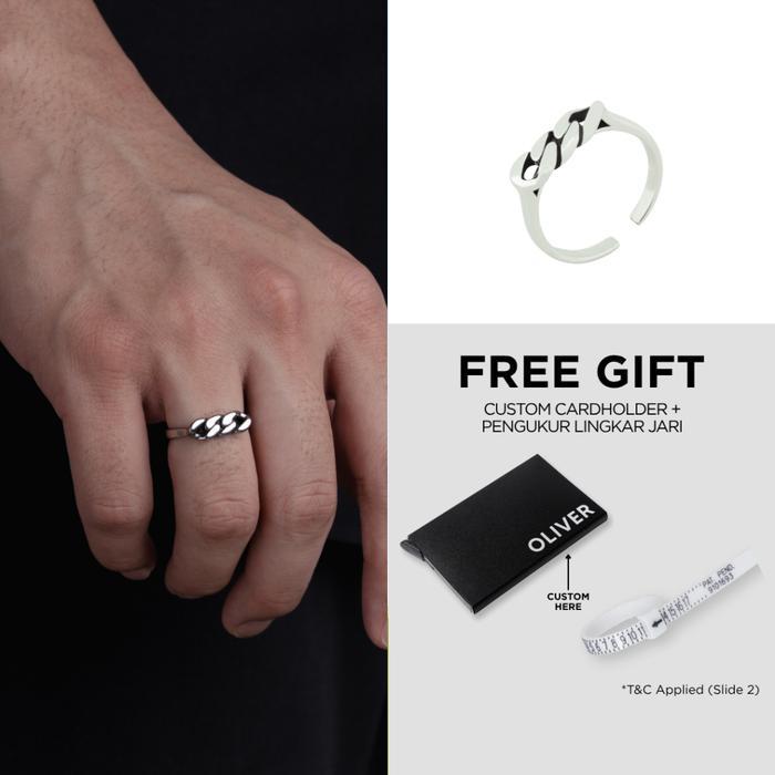 Kuze Cincin 316L Stainless Steel Anti Karat Hypoallergenic Simple Minimalis - Scott Ring - Silver, 6