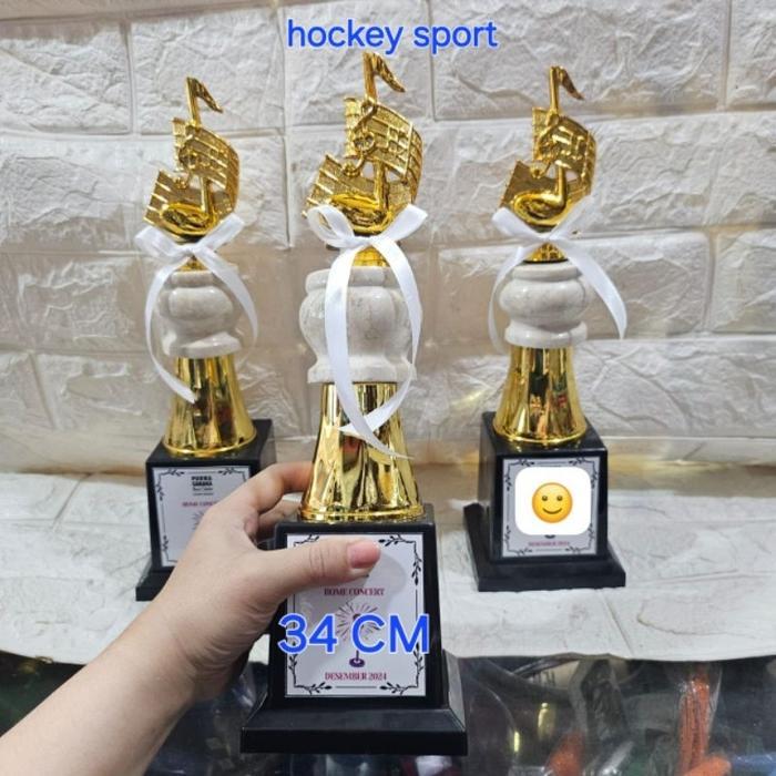 Trophy Tangga Nada Piala Musik Piala Menyanyi 1 SET 123 Piala Marmer - 1 SET 123, Box hitam