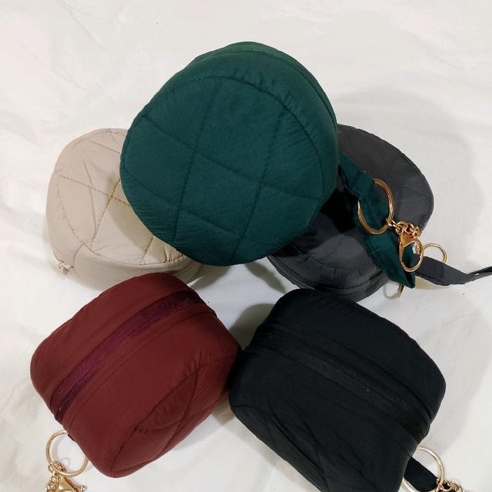 Mukena Dewasa traveling mini pouch Bulat free sejadah mini muka pouch BULAT