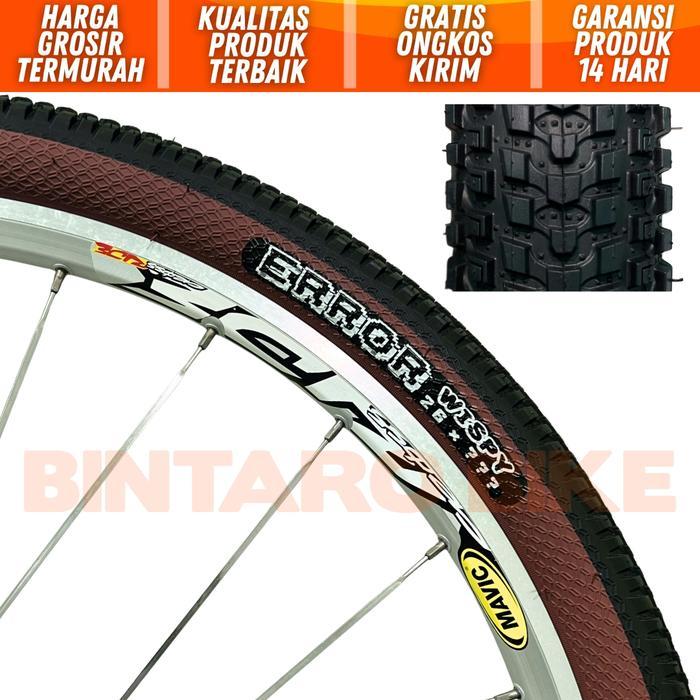 Ban Luar Sepeda Kalcer 26 x 2.125 Gumwall Tanwall Skinwall Wispy Error Ban Sepeda Gunung MTB Federal