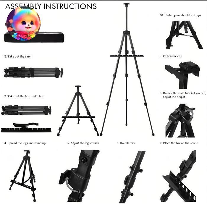 Premium Tripod White Board Poster Frame Easel Lukis Original