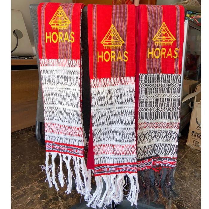 Stola Syal Tenun / Bordir Horas / Ulos Ragi Hidup / Selanstore Terlaris