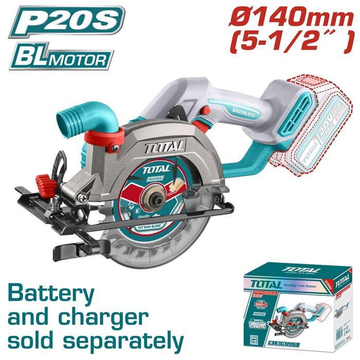 TOTAL Gergaji Bundar Baterai / Cordless Circular Saw TSLI1402 Gergaji Putar (Unit Only)
