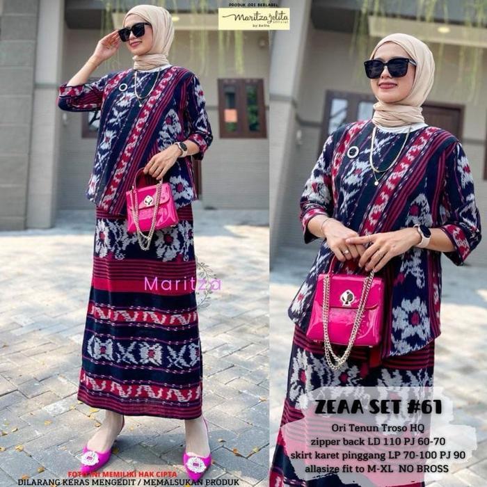 [TERLENGKAP BISA ] SETELAN ONE SET BATIK TENUN ETNIK ADAT KONDANGAN WANITA KEKINIAN ZEAA ALILA /