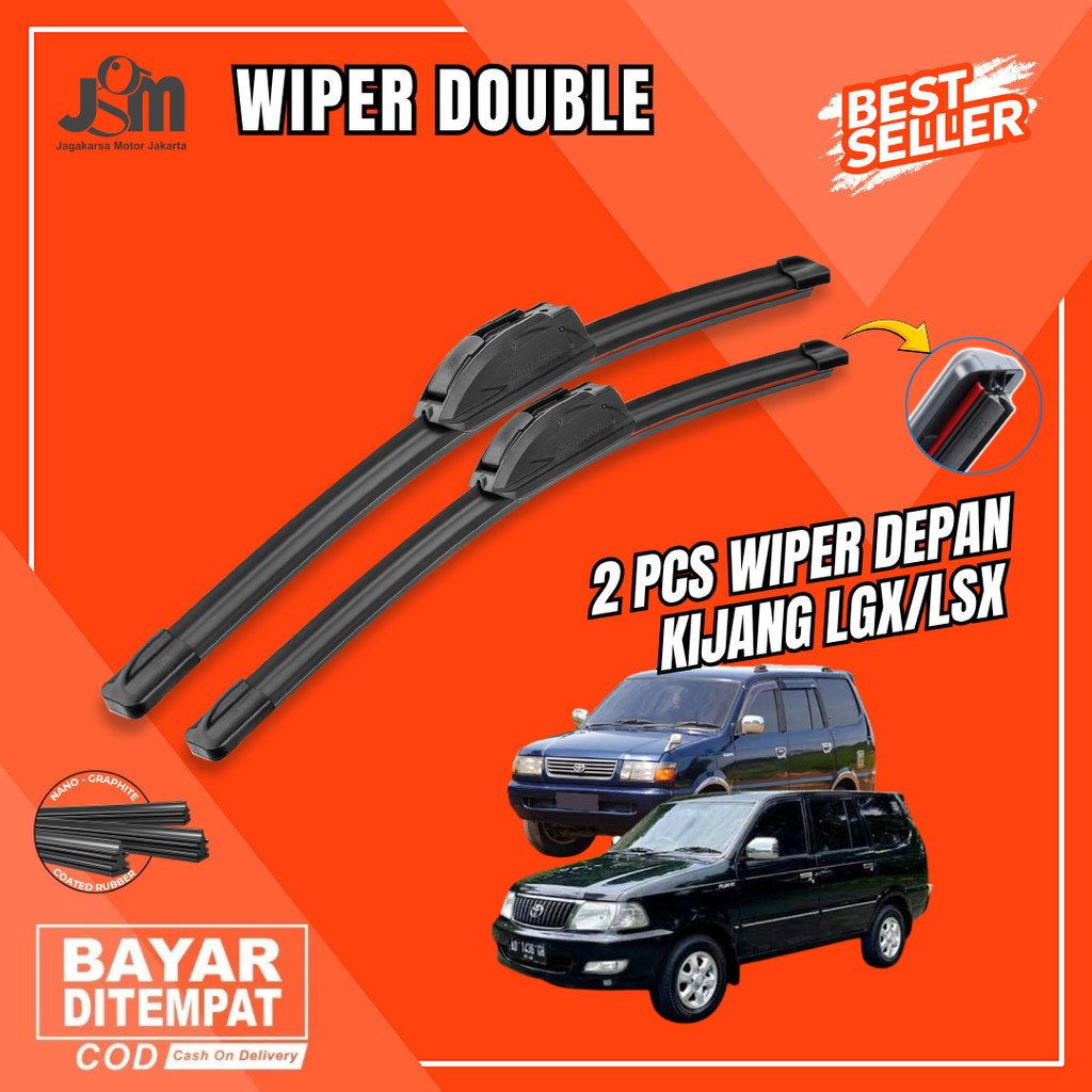 Wiper Toyota Kijang LSX/LGX Dual Kaca Depan Mobil