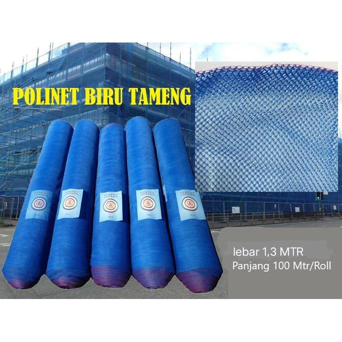 Polinet / Polynet Biru 1 ROL Jaring Pengaman Proyek / Tanaman / Tambak - CAP PENGUIN