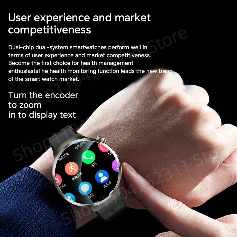 4G 5G Cellular Version Android 13.0 Smartwatch GPS Smart Watch With 190 Rotary Camera Dual System