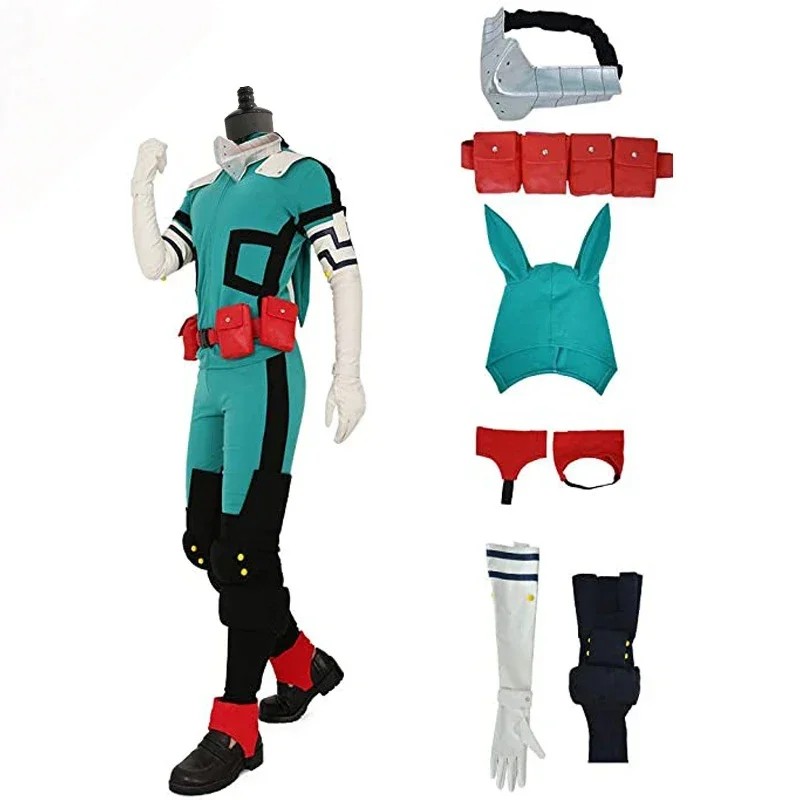 Cosplay Costume Anime My Hero Academia Midoriya Izuku Deku Battle Cosplay Boots Shoes Wig Unisex