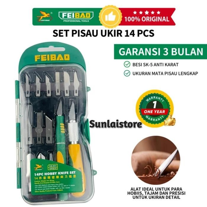 Hobby Knife Set 14 Pcs Feibao