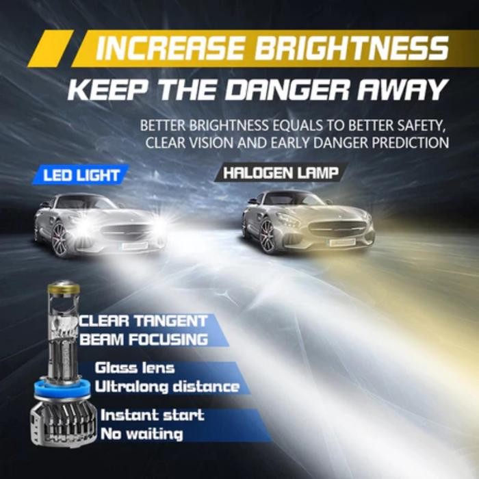 SEPASANG 2PCSY9 PRO MINI PROJECTOR H4 LAMPU LED MOBIL H11 AES 50 WATT LAMPU LED Y7D H4 ORIGINAL FOG