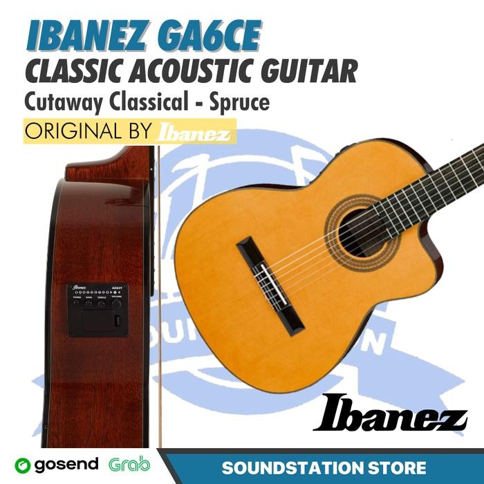 IBANEZ GA6CE CLASSIC NYLON ACOUSTIC ELECTRIC GUITAR - GITAR AKUSTIK ELEKTRIK KLASIK NILON ORIGINAL
