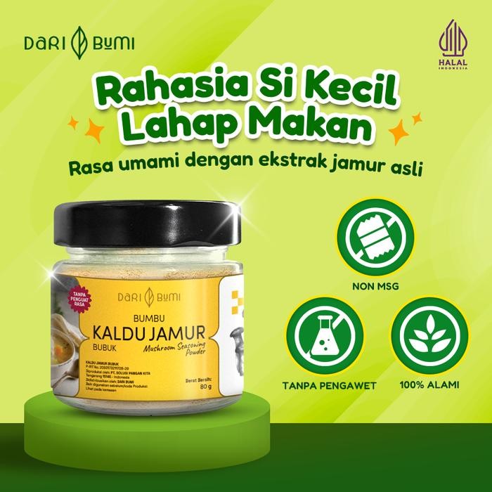 

Pilihan- Dari Bumi Kaldu Jamur Bubuk Mushroom Seasoning Powder Mpasi 80 Gram