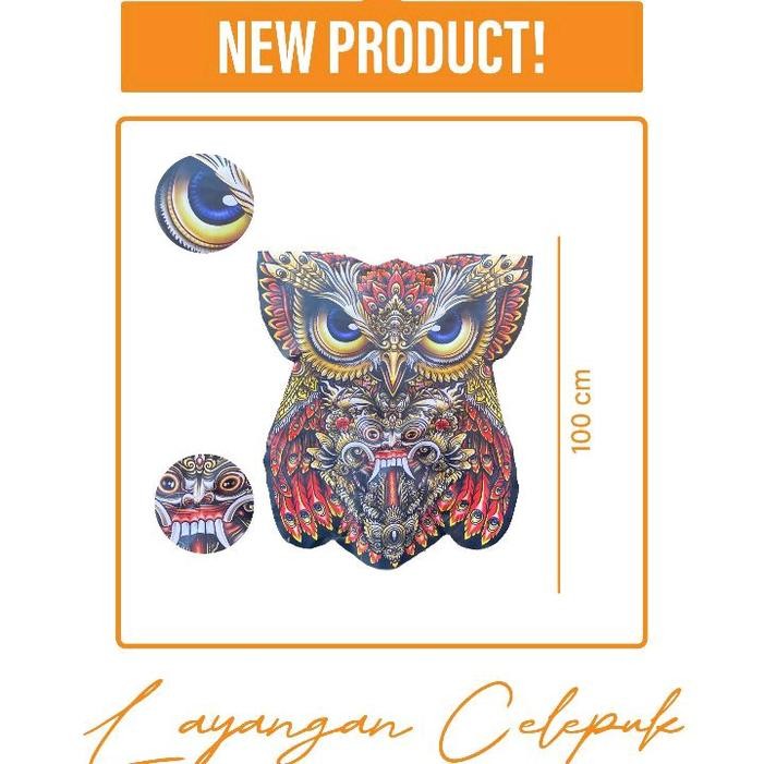 Layangan Celepuk 1 Meter - Layangan Burung Hantu - Layangan Bali - Layangan Owl Kain