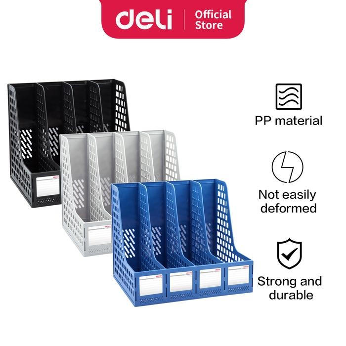 

Deli Rak Buku / Box File 4 Sekat Tahan Lama 33777 desk