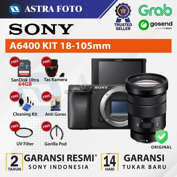 Sony A6400 Body Only & 18-105mm F4 OSS GARANSI RESMI Sony Alpha A6400 Shopeseler