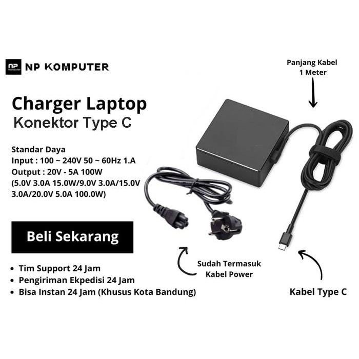 Charger Laptop untuk Tipe Asus Rog Strix G17 G713 G713R Asus Flow X13 X16 GV301R 20V 5A Asus ROG