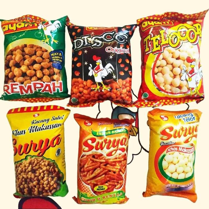 

TERLARIS Kacang Ayam & Krupuk Bawang Surya Khas Makassar (Disco, Rempah, Telor & Kerupuk Bawang) -