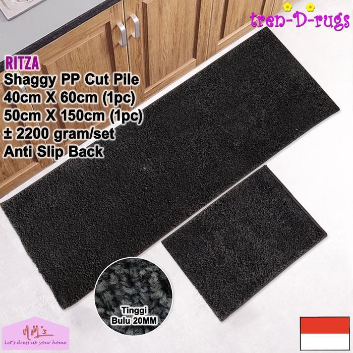 Tren-D-rugs karpet keset kaki shaggy polos aesthetic modern alas lantai depan pintu masuk dapur set