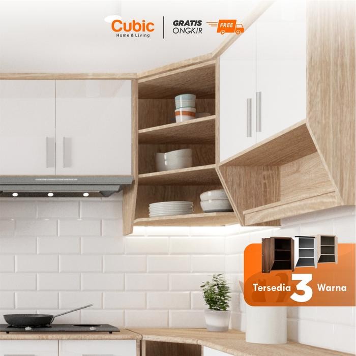 (Ryl) - Cubic Kitchen Set Sudut Minimalis / Rak Atas Lemari Dapur / Elena Ksas