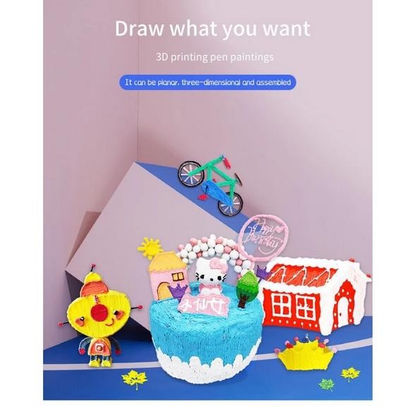 

Khusus Gosend! Pen 10 Warna Bahan Tidak Beracun 3D Filament Making Doodle Arts&Crafts-3D Printing