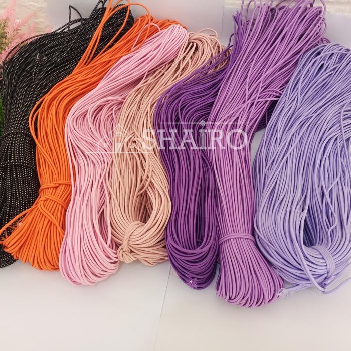 

New Tali Karet Elastis Bulat 2,5mm / elastic string varian abu hijau army