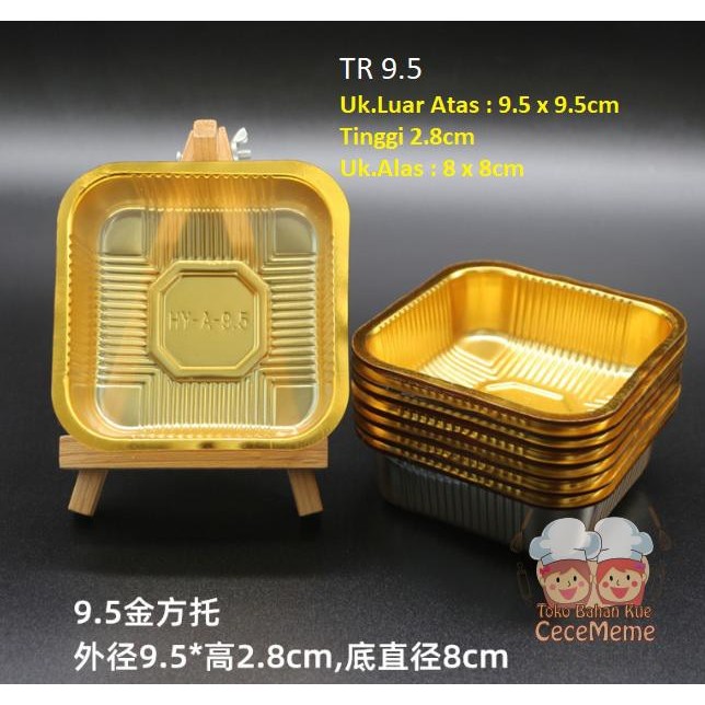 

Tray Mika Mooncake Kue Bulan 150gr 9.5cm Emas Gold Tempat Pia Pudding