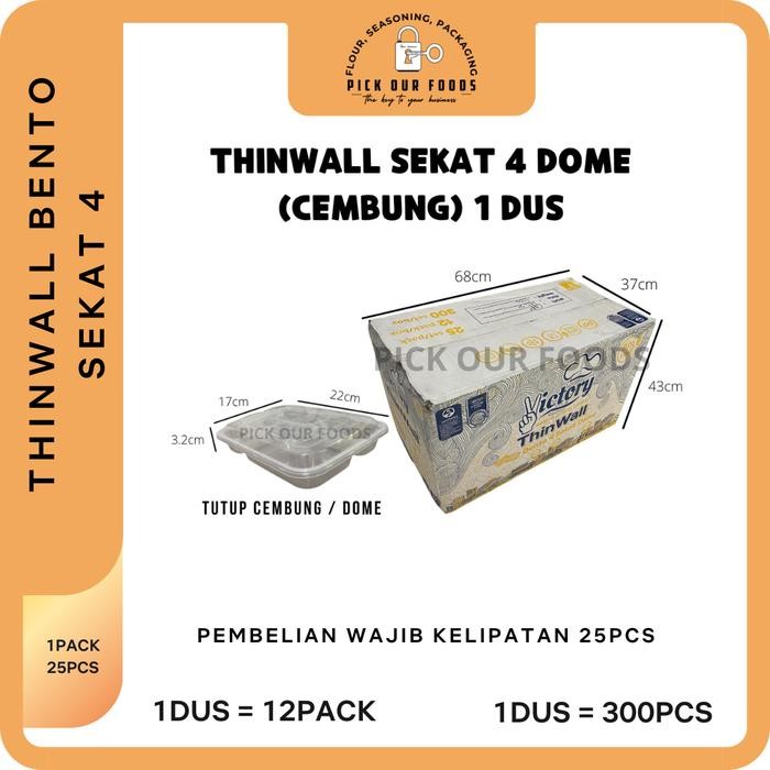 

THINWALL BENTO SEKAT 4 CEMBUNG (DOME) 1 DUS THINWALL BENTO MURAH