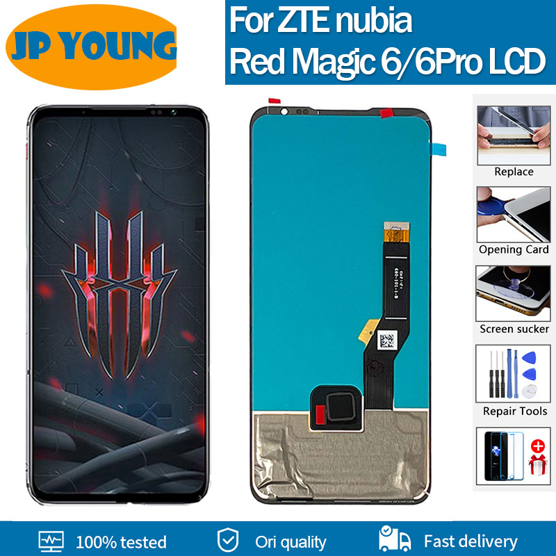 6.8" Original AMOLED LCD For ZTE nubia Red Magic 6 6Pro 6sPro LCD Display With burn shadow Touch Pan