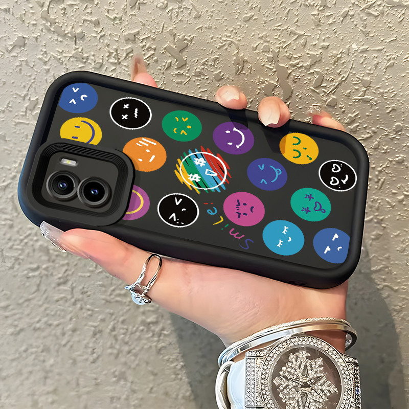 Casing Hp VIVO Y15S Y15A Y15C Y01 Case Casing Emoji tas pola HP Kasing Silikon Softcase mata langit 