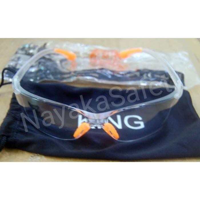 Rds - Kacamata Safety Clear King / Kaca Mata Safety Proyek Clear + Sarung