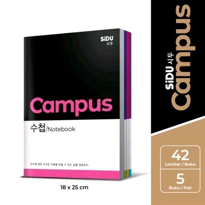 

OJ Buku Tulis SIDUBOXY CAMPUS seri Korea 42 Lembar(5 Buku)