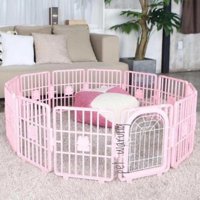 Smart Fence Korea Kandang Pagar Plastik Anjing Kelinci Dengan Pintu