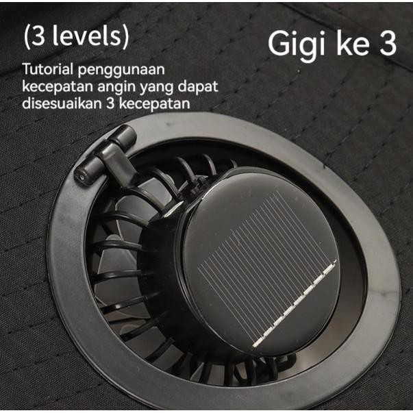 SALE !!! DOMITOPI KIPAS TENAGA SURYA TOPI CAPING MUSIM PANAS ANTI SINAR MATAHARI DENGAN KIPAS