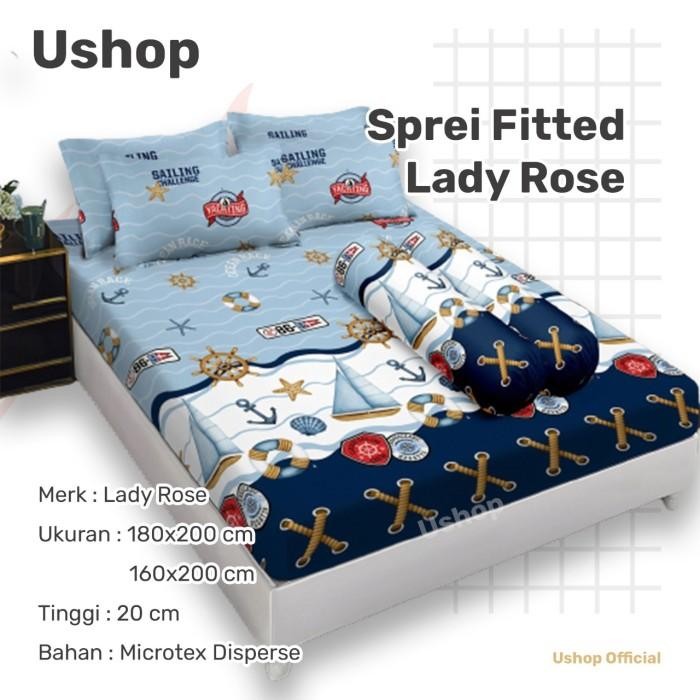 RJ Sprei lady rose Ukuran 180x200 & 160x200 Minimalis Bunga uSHOP