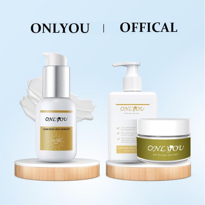 ONLYOU Ultimate Skincare Bundle SPF50 Sunscreen, Amino Acid Cleanser, Whitening Moisturizing Cream
