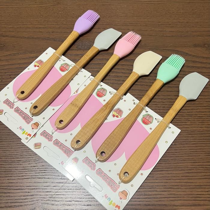 Kuas Dan Spatula Silikon Mini Set Wefun Pastry Brush Silicone Baking Grill Bbq Serbaguna