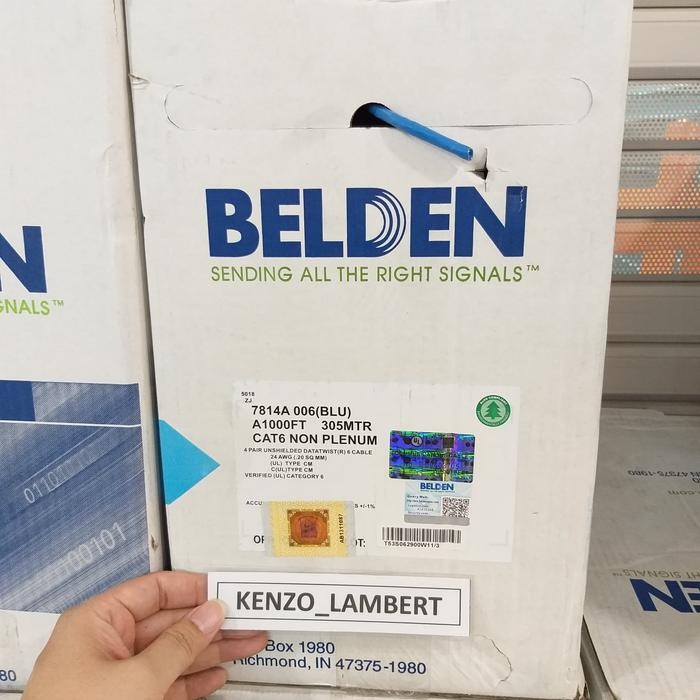 Kabel Data Utp Cat 6 Belden Biru 7814A (Blu) / Utp Belden Cat 6