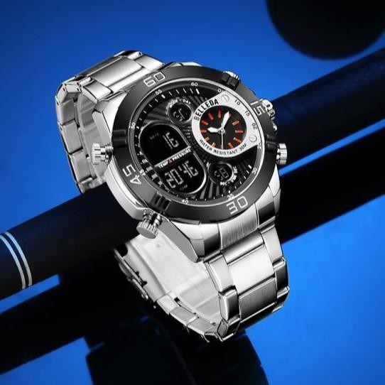 Belleda 9271 Rantai Jam Tangan Pria Rantai Watch Digital Analog Rantai Casual