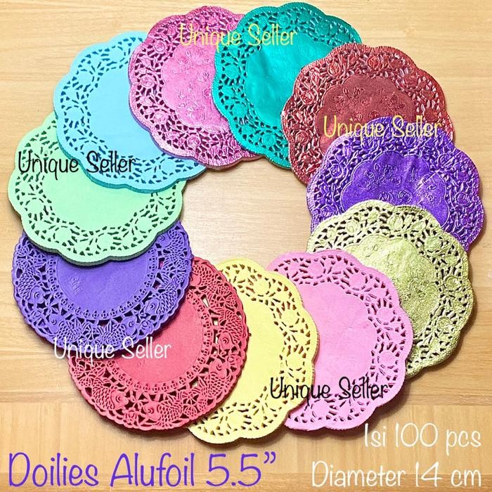 [Isi100] Paper Doilies Warna 5.5 5,5 Diameter 14 cm / Alas Kertas Toples 500 Gram / Doilies Paper